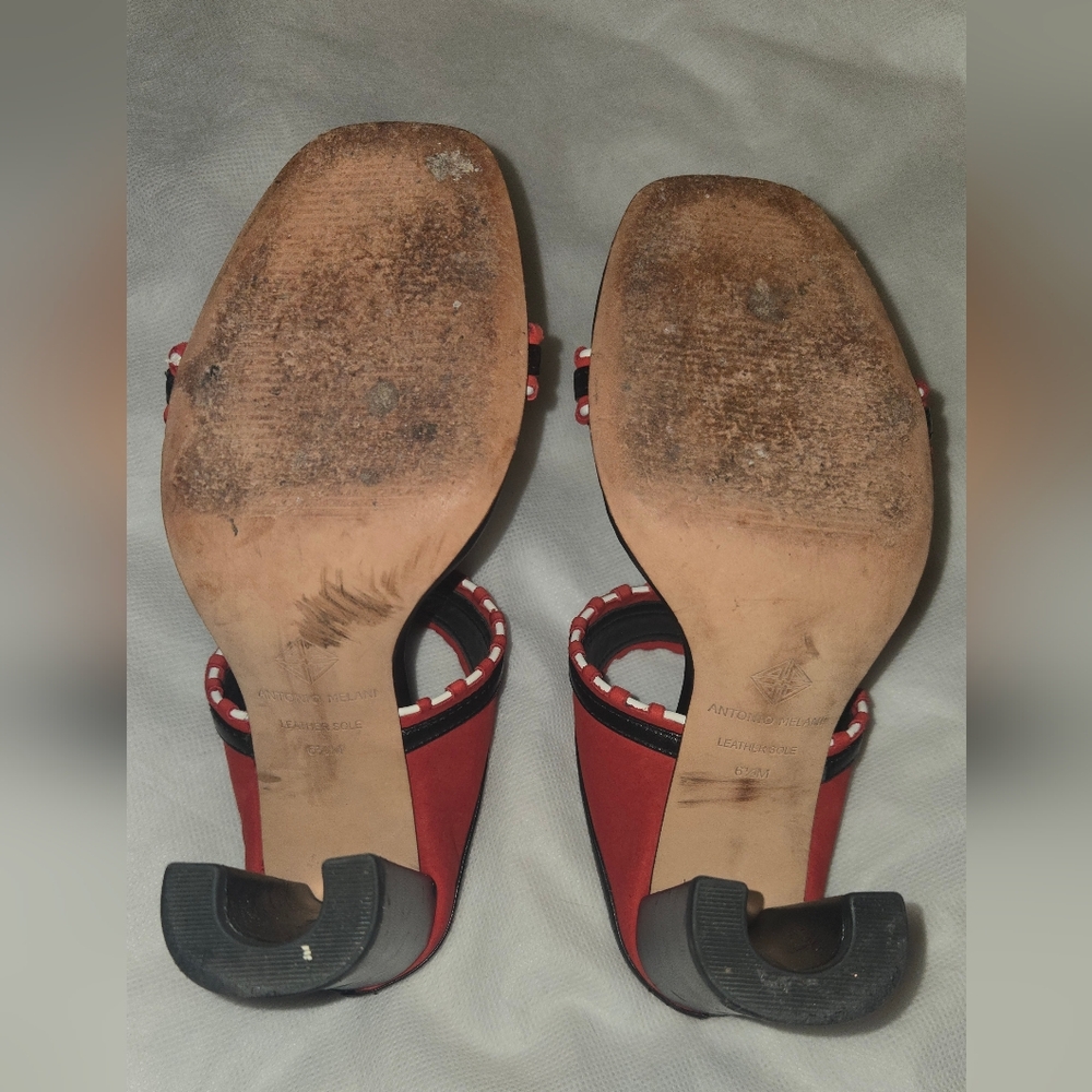 Antonio Melani Red and Black Women's Sandals - Picture 7 of 8